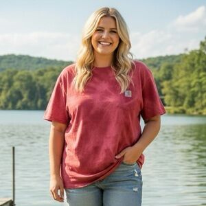 Carhartt Red Tie-Dye Pocket T-Shirt